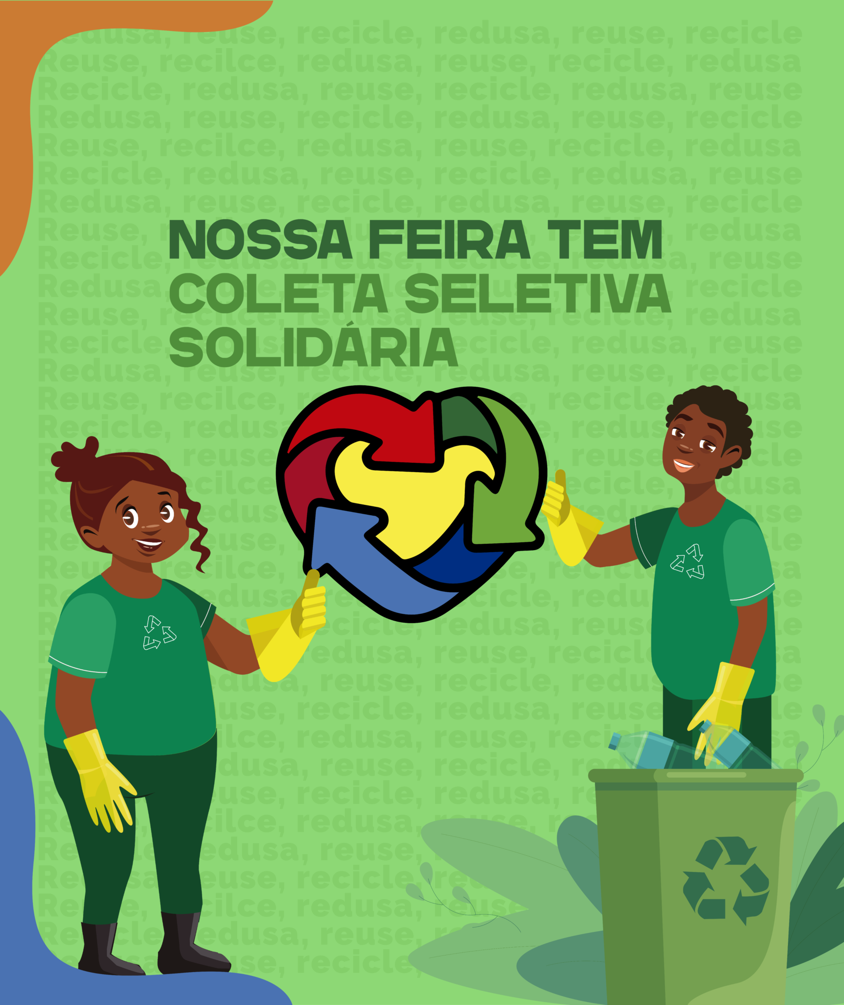 Catadores as de materiais recicláveis participam da Coleta Seletiva